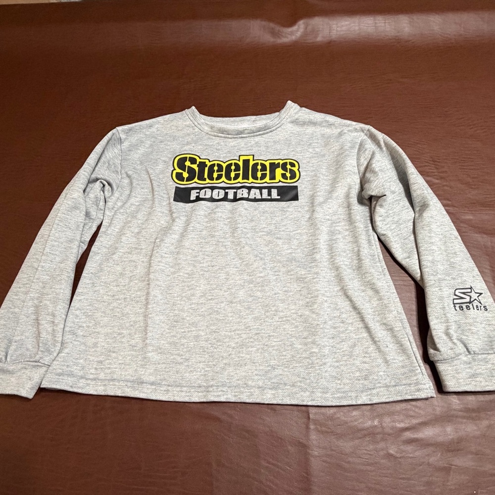 Steelers Football Gray Long Sleeve Shirt